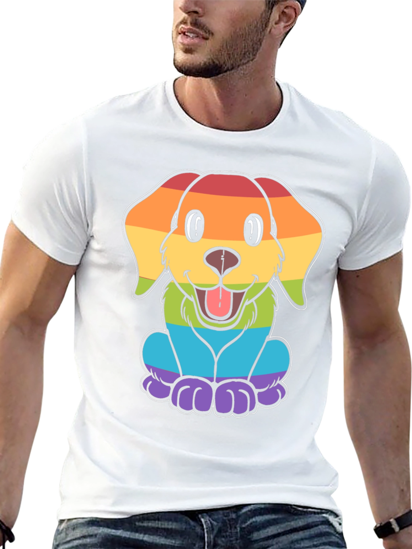 Rainbow Dog Graphic Tee - Pride Apparel