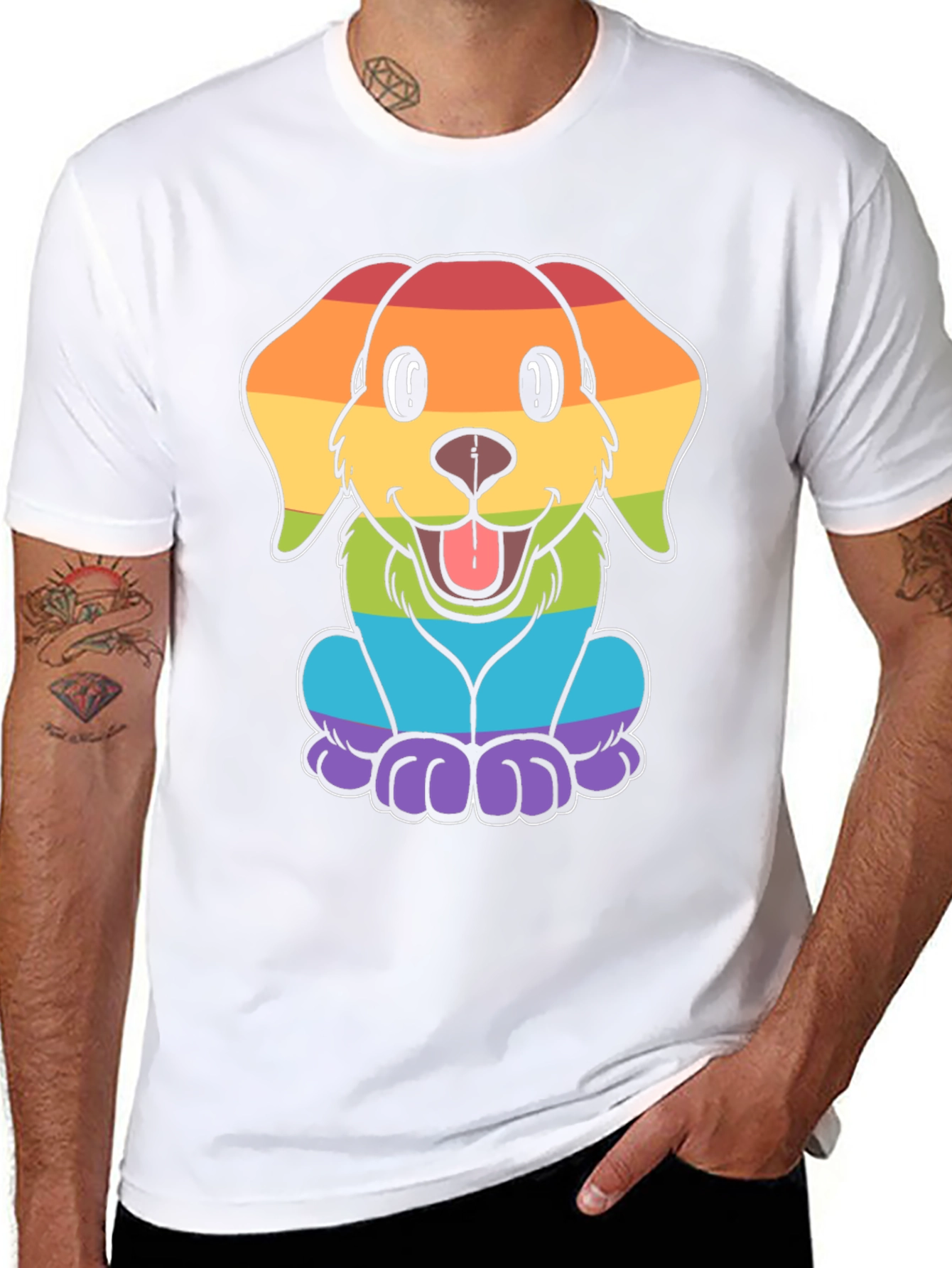 Rainbow Dog Graphic Tee - Pride Apparel