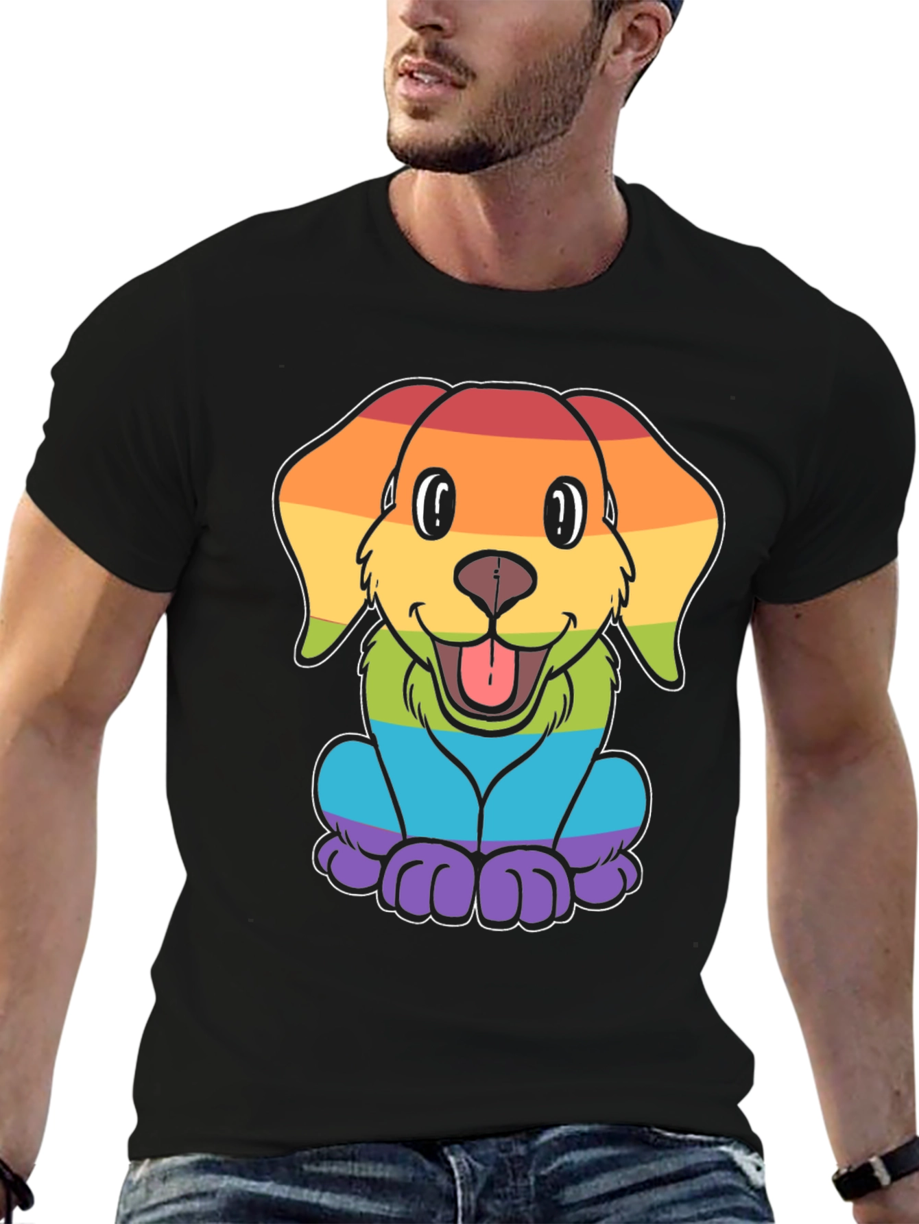 Rainbow Dog Graphic Tee - Pride Apparel