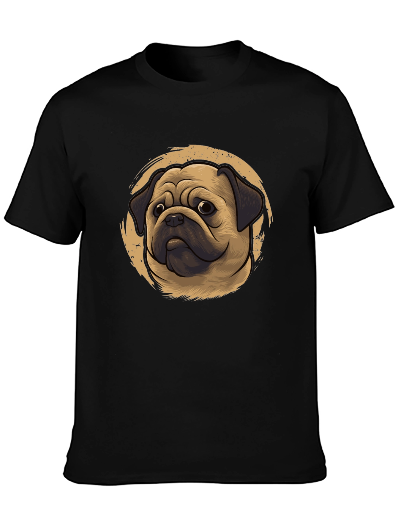 Pug Portrait Graphic Tee - Black