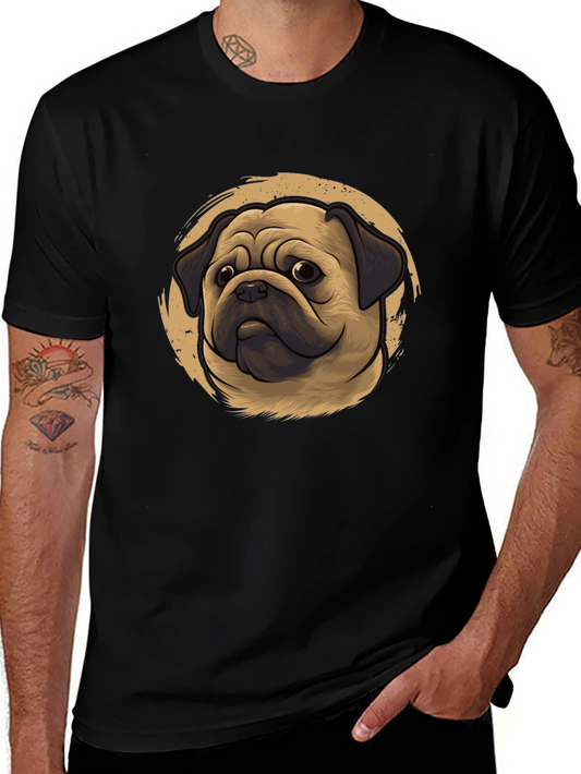 Pug Portrait Graphic Tee - Black