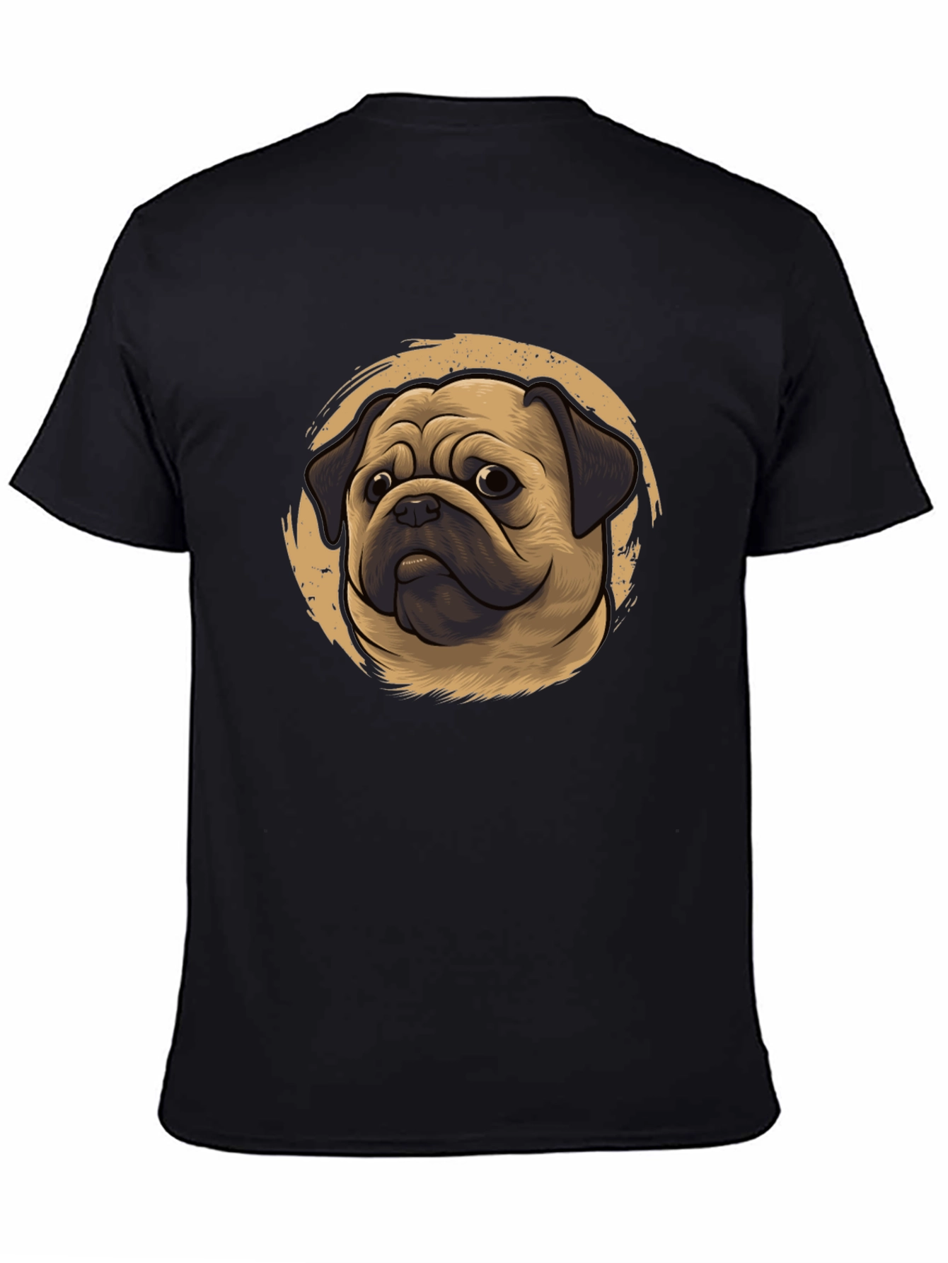 Pug Portrait Graphic Tee - Black