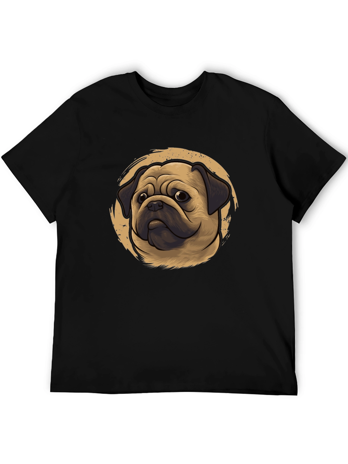 Pug Portrait Graphic Tee - Black