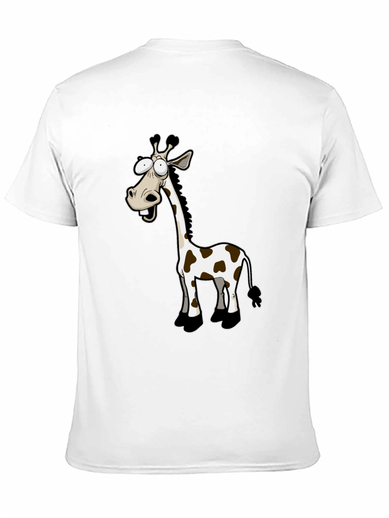 Funny Giraffe Cartoon Black T-Shirt