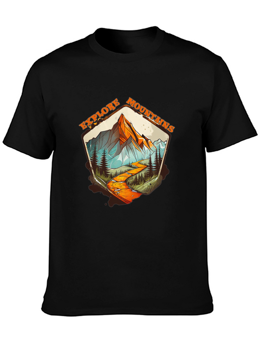 Explore Mountains Graphic Tee - Black
