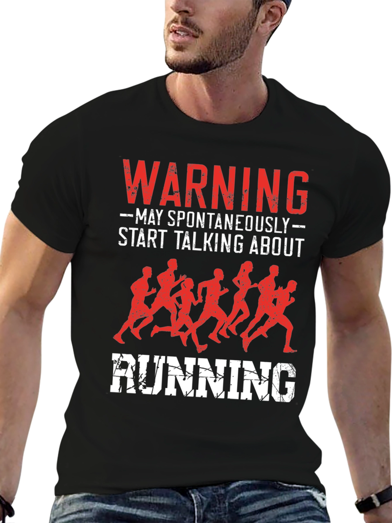 Warning May Spontaneously Start Talking About Running T-Shirt