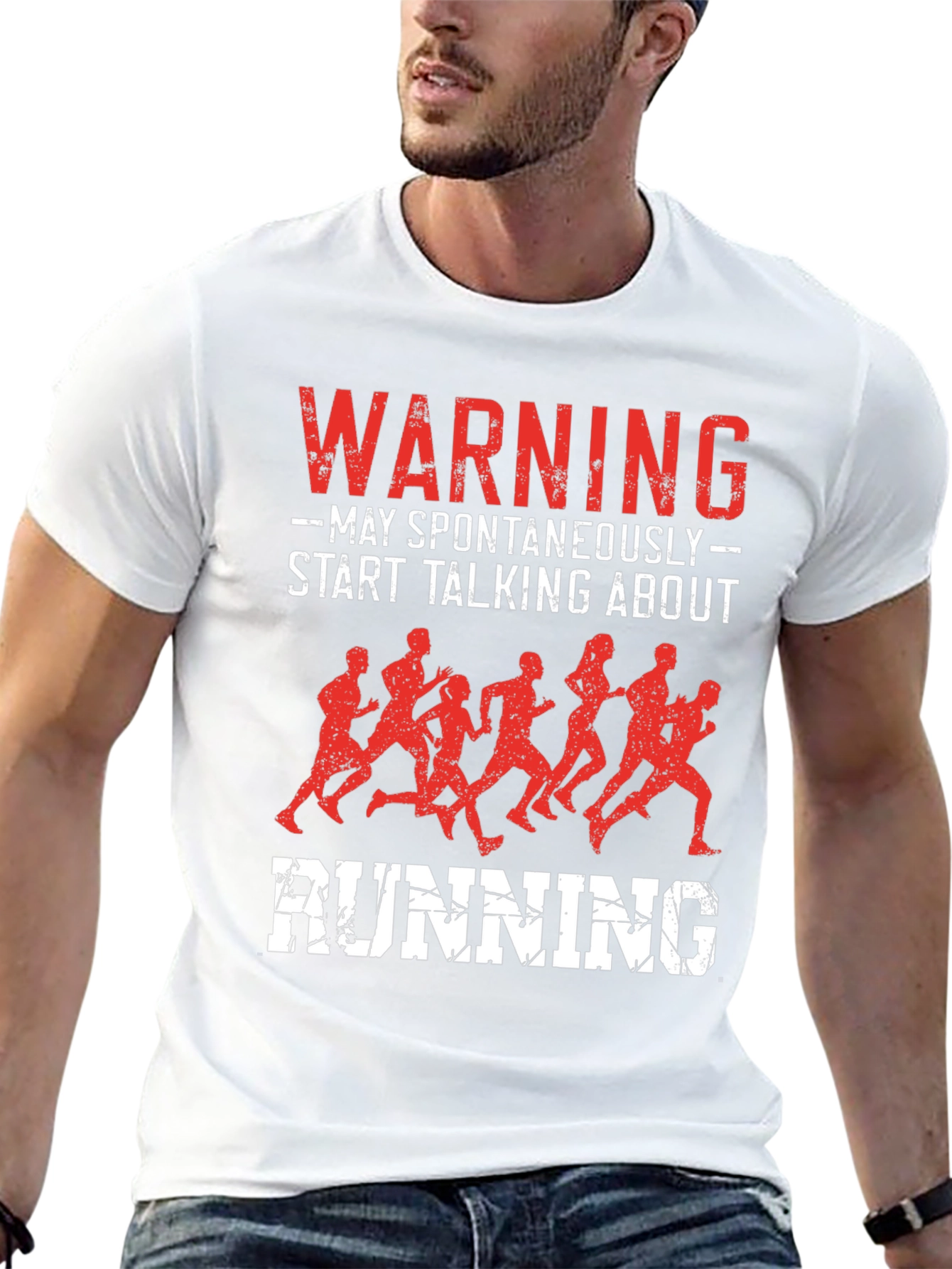Warning May Spontaneously Start Talking About Running T-Shirt