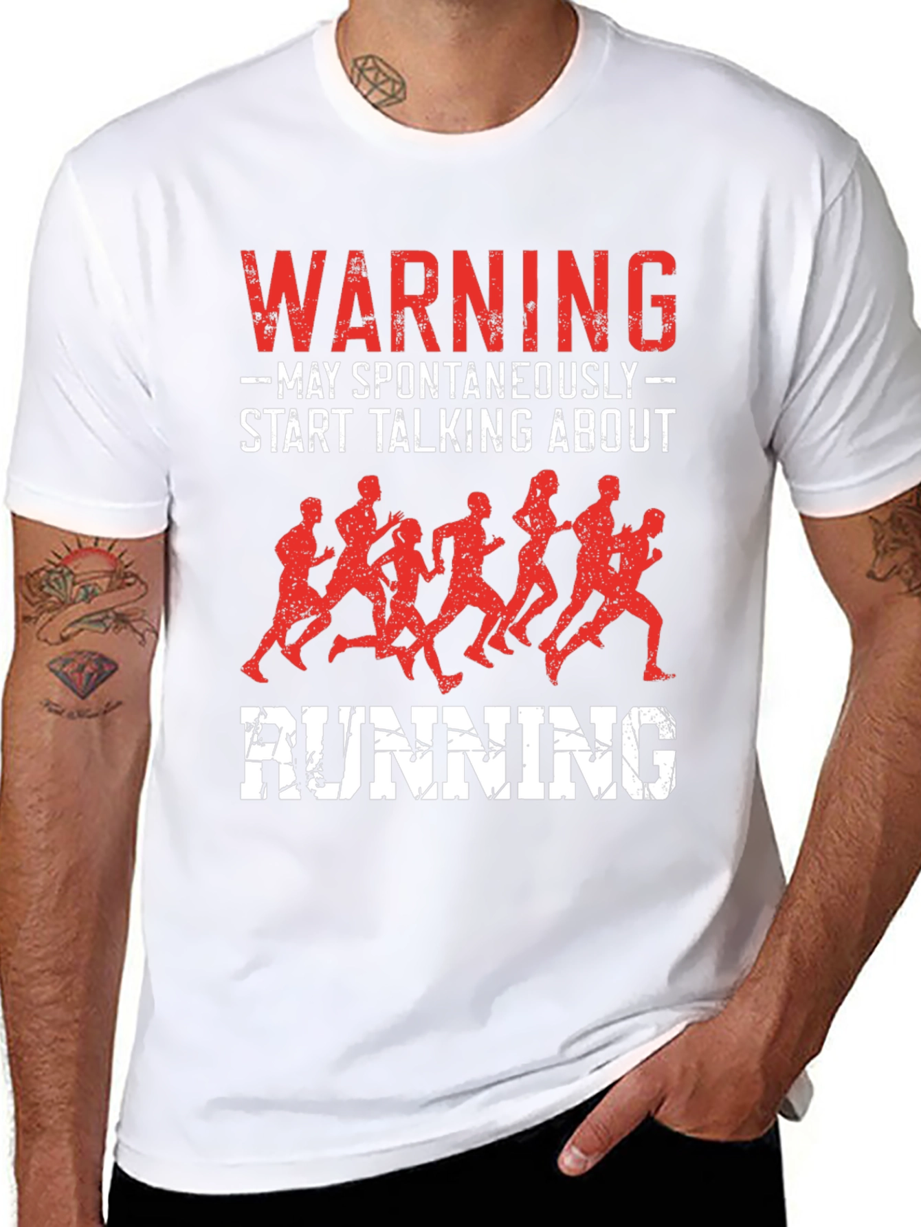 Warning May Spontaneously Start Talking About Running T-Shirt