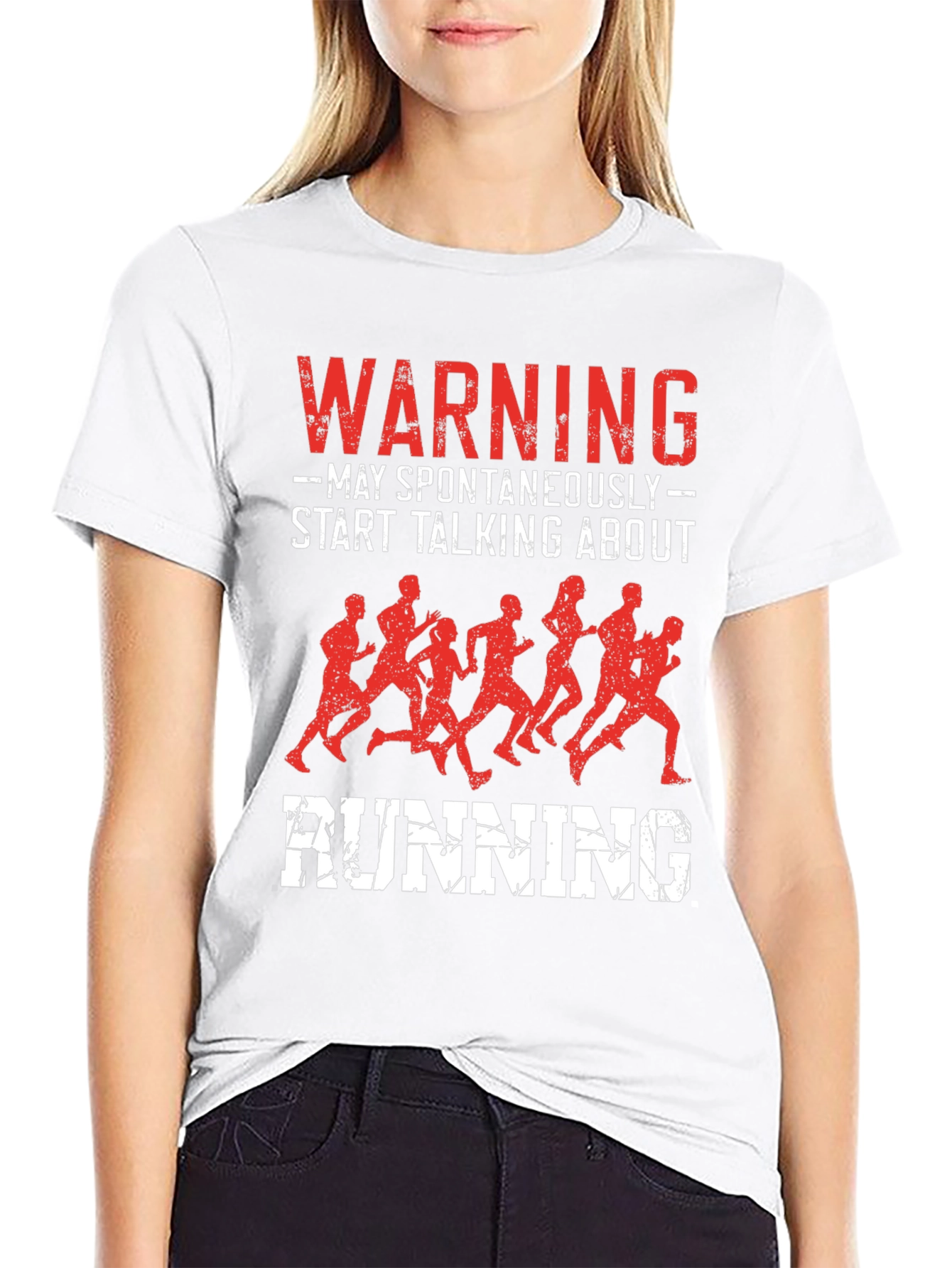 Warning May Spontaneously Start Talking About Running T-Shirt