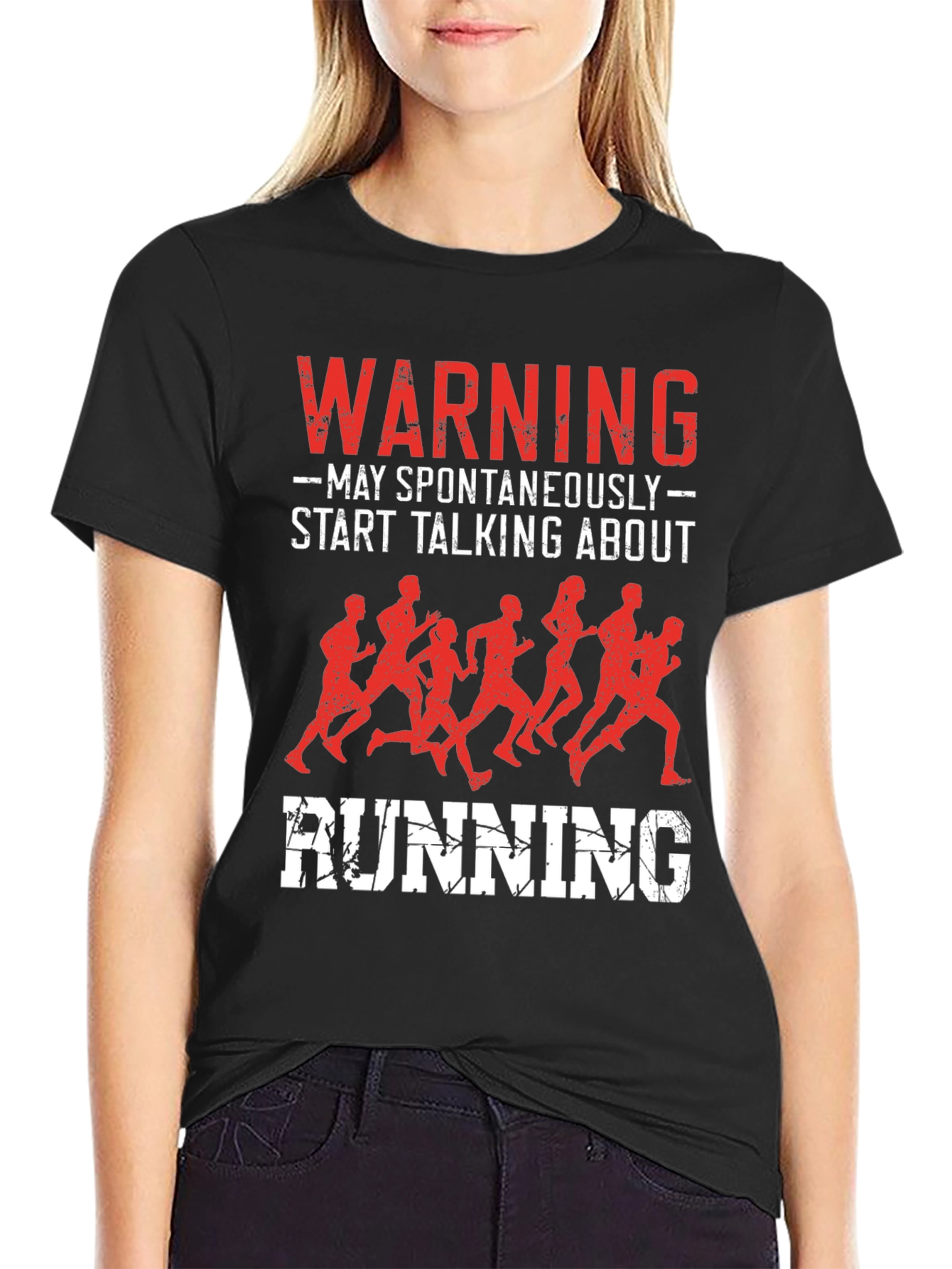 Warning May Spontaneously Start Talking About Running T-Shirt