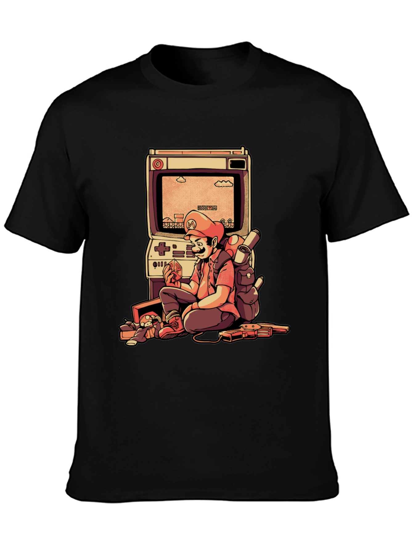 Retro Gamer Tee - Mario Arcade Design