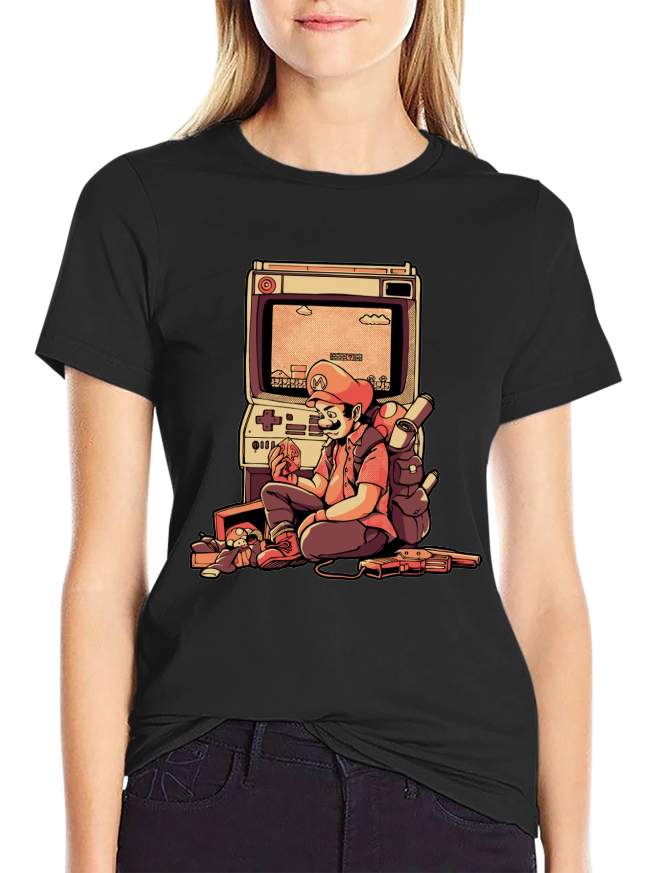Retro Gamer Tee - Mario Arcade Design