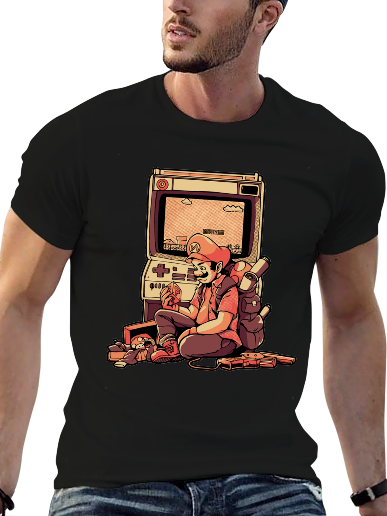 Retro Gamer Tee - Mario Arcade Design