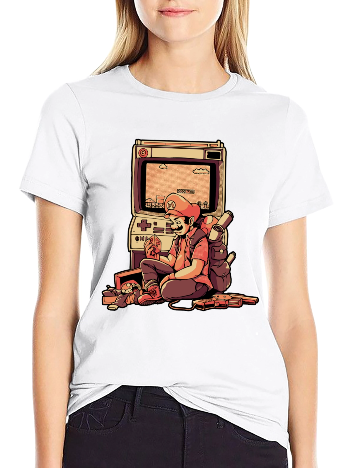 Retro Gamer Tee - Mario Arcade Design