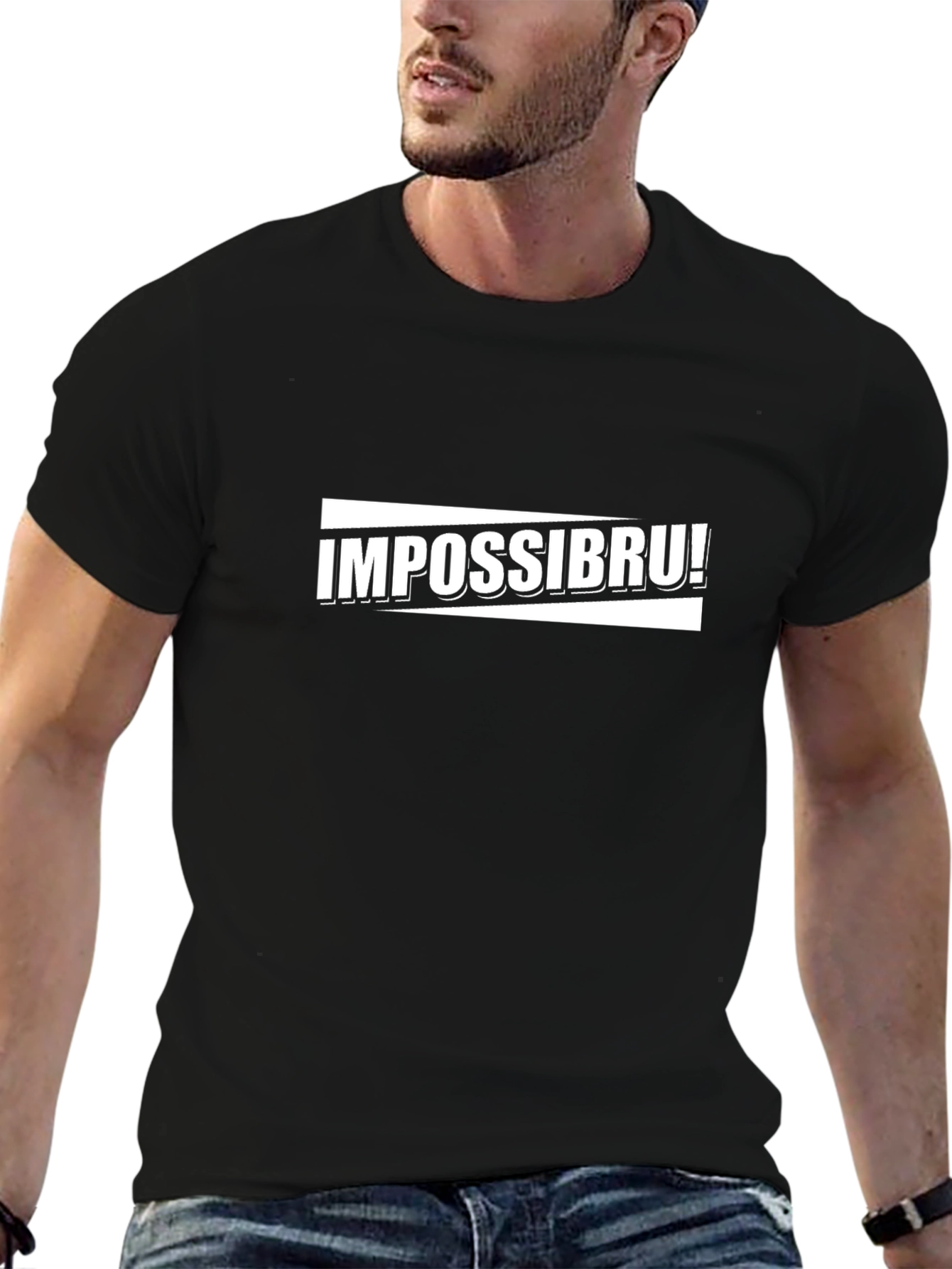 Impossibru! Graphic Tee - Black Cotton T-Shirt