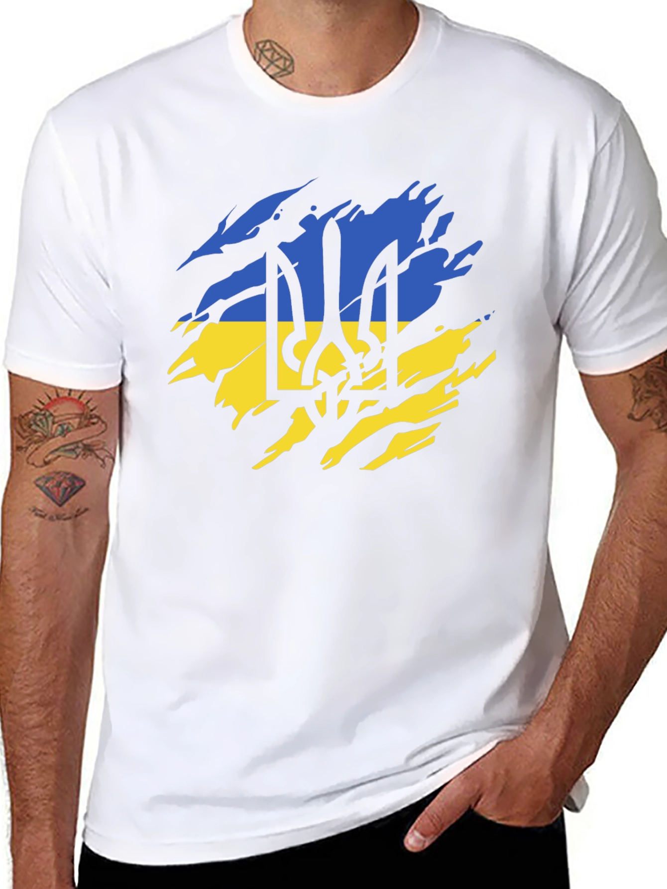 Ukraine Flag Black T-Shirt
