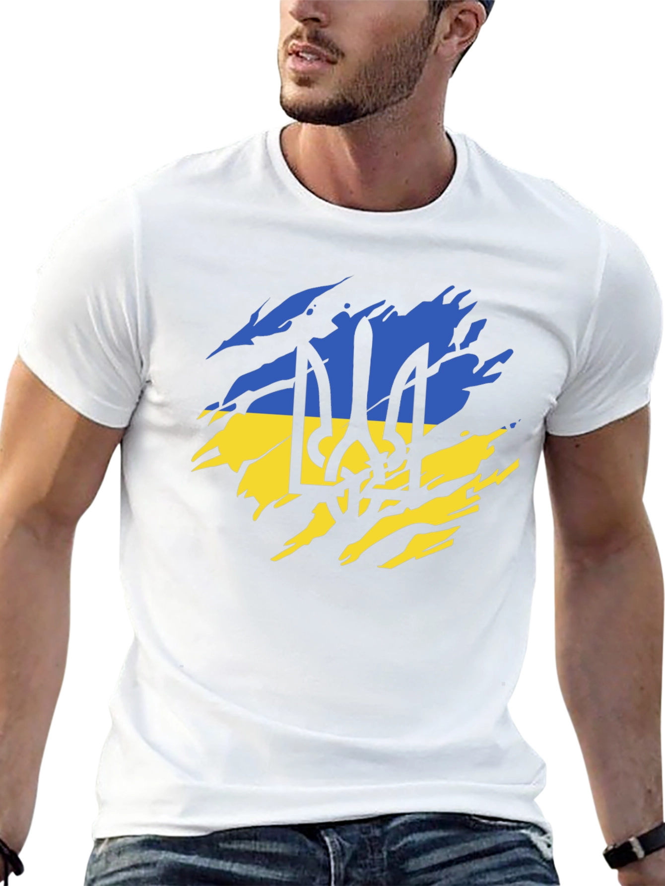 Ukraine Flag Black T-Shirt