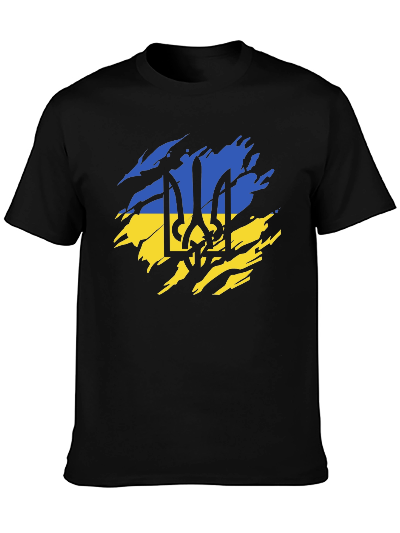 Ukraine Flag Black T-Shirt