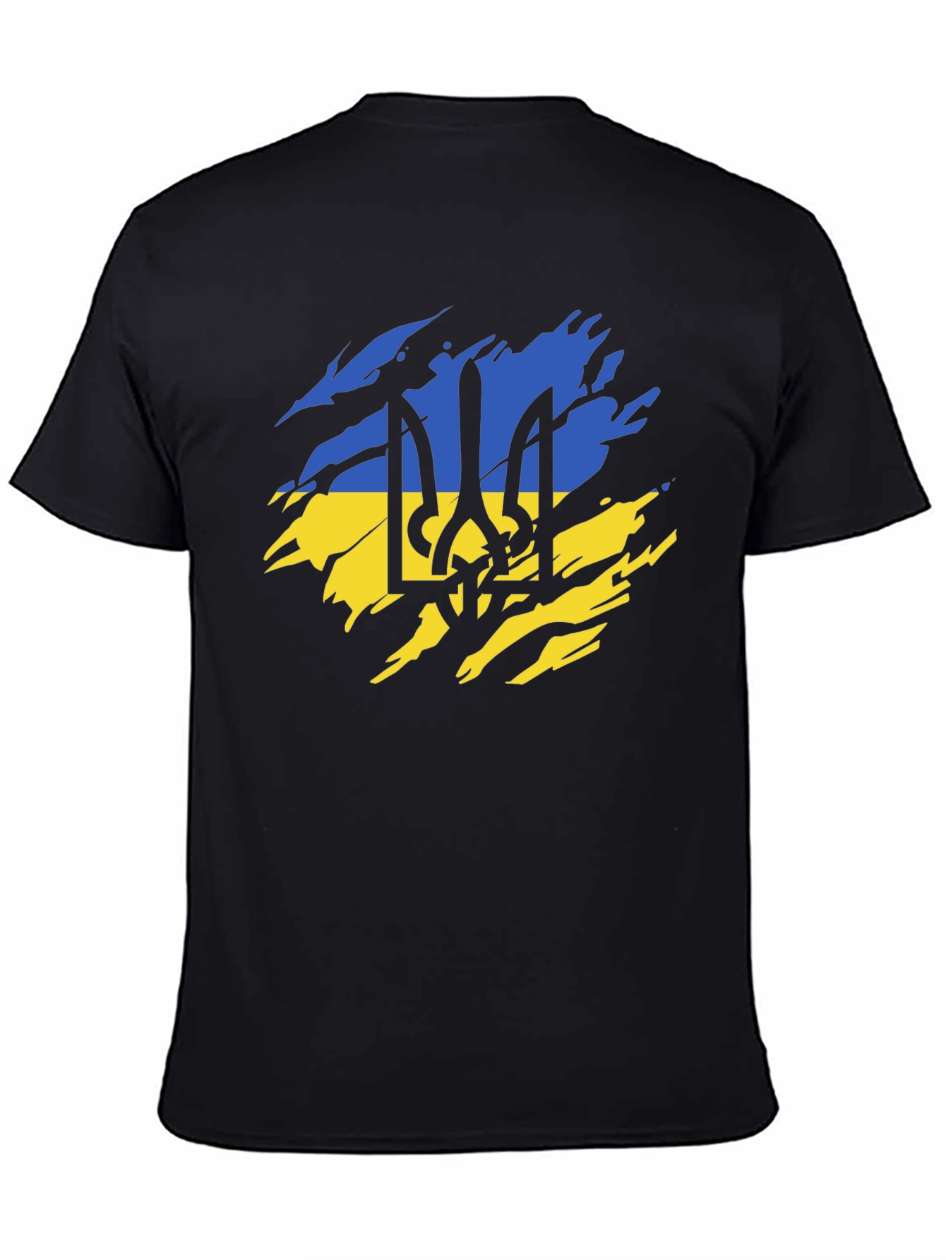 Ukraine Flag Black T-Shirt