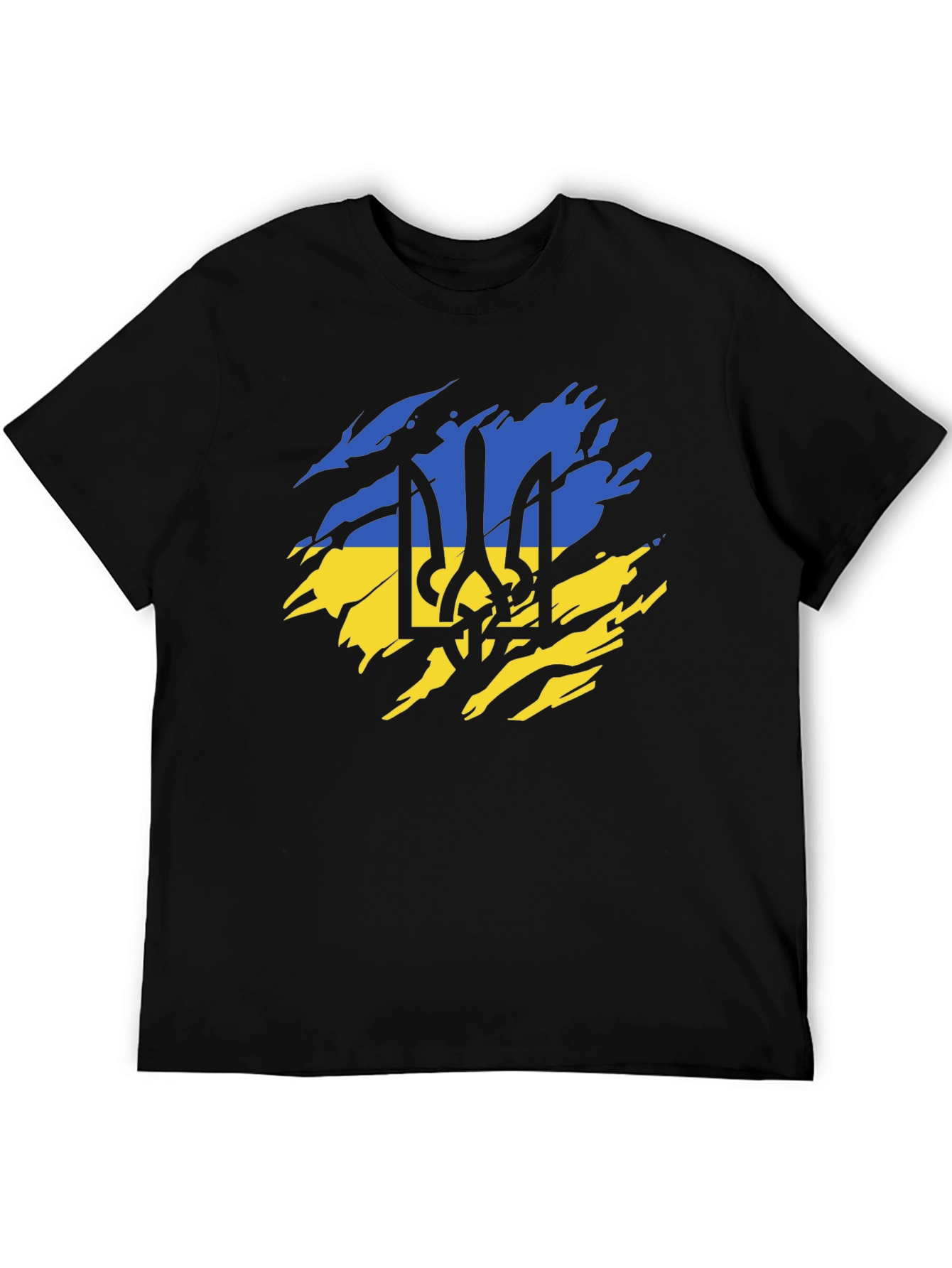 Ukraine Flag Black T-Shirt