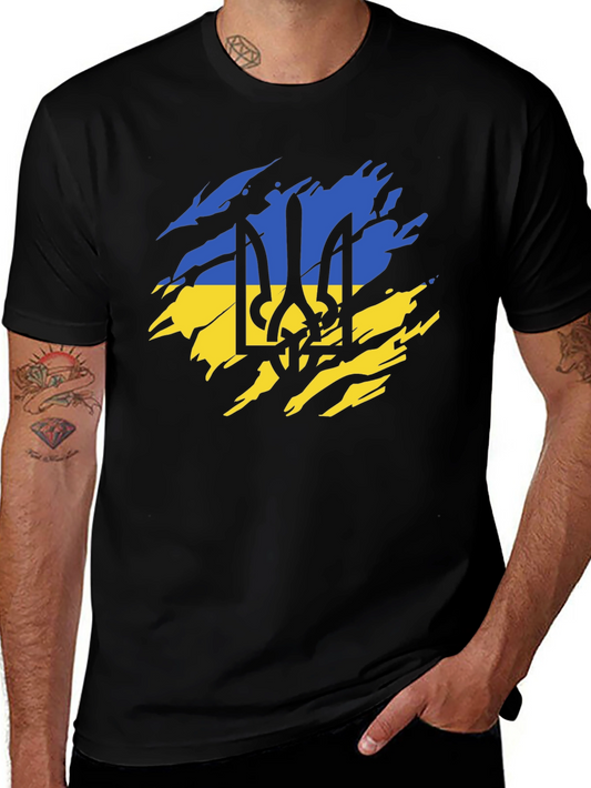 Ukraine Flag Black T-Shirt