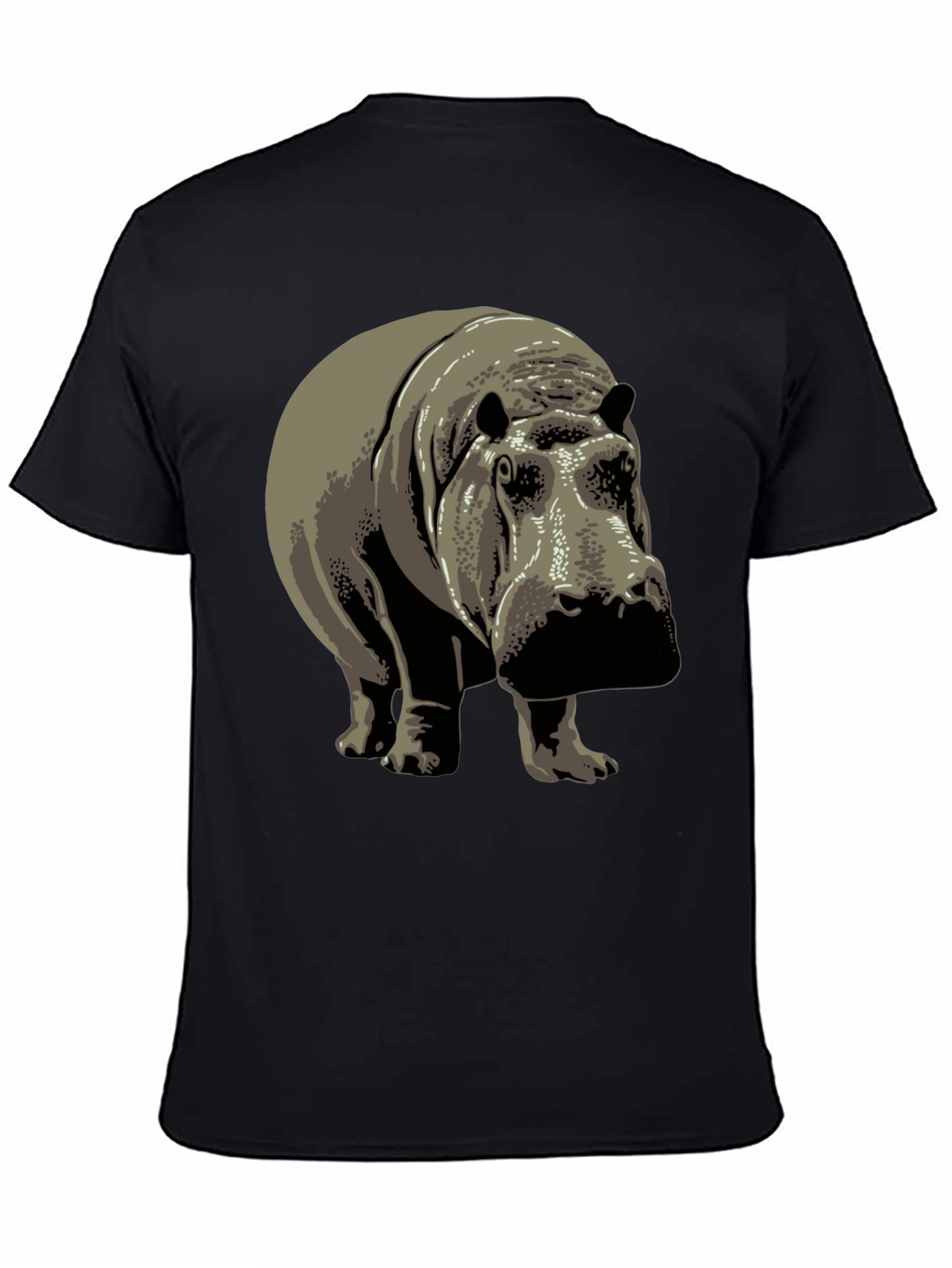 Hippo Graphic Print Crew Neck T-Shirt
