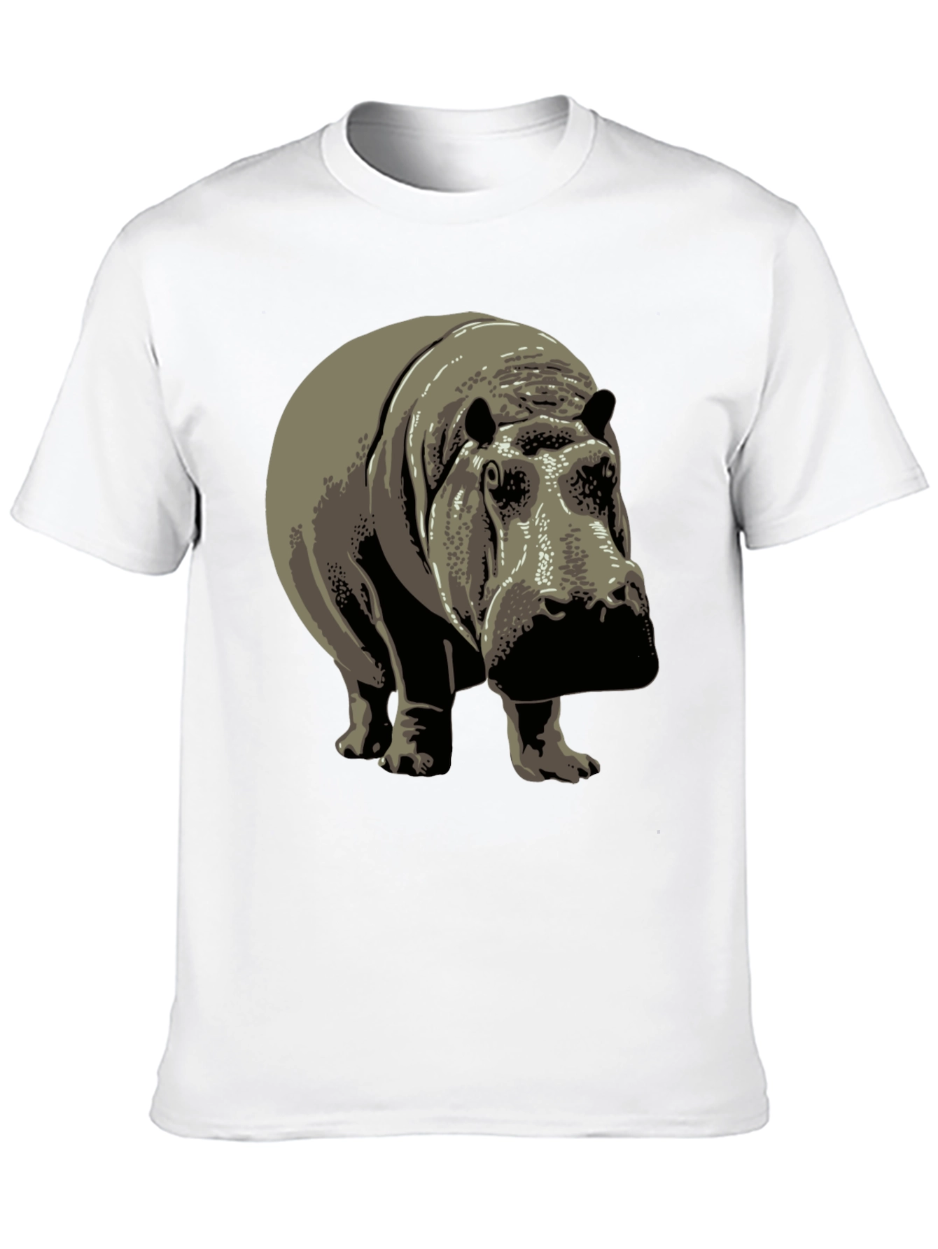 Hippo Graphic Print Crew Neck T-Shirt