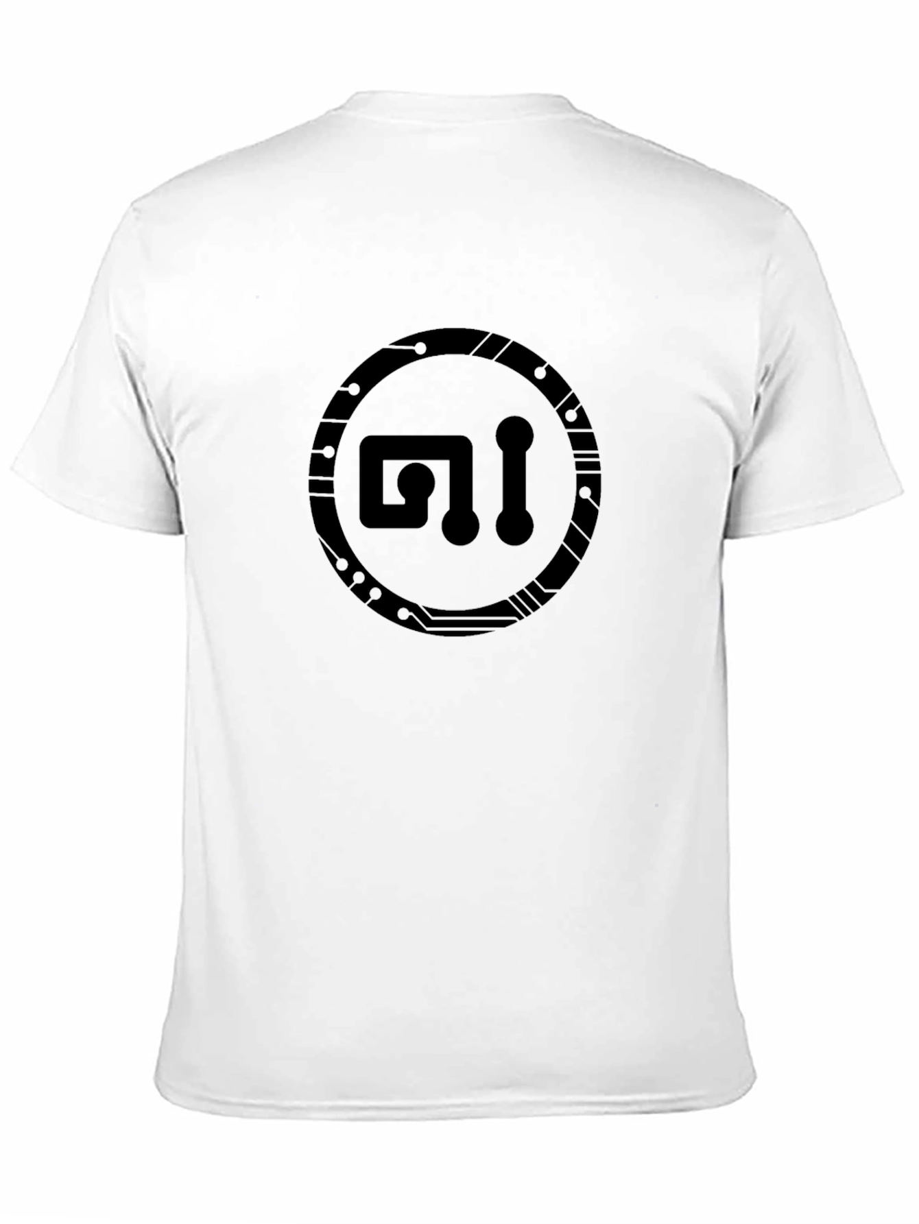 Tech Circle Graphic Tee - Sleek Black Design