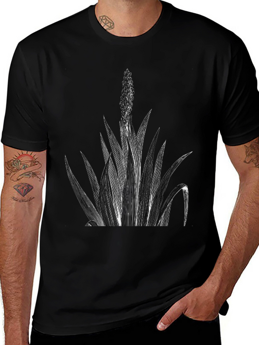 Botanical Graphic Print Black T-Shirt