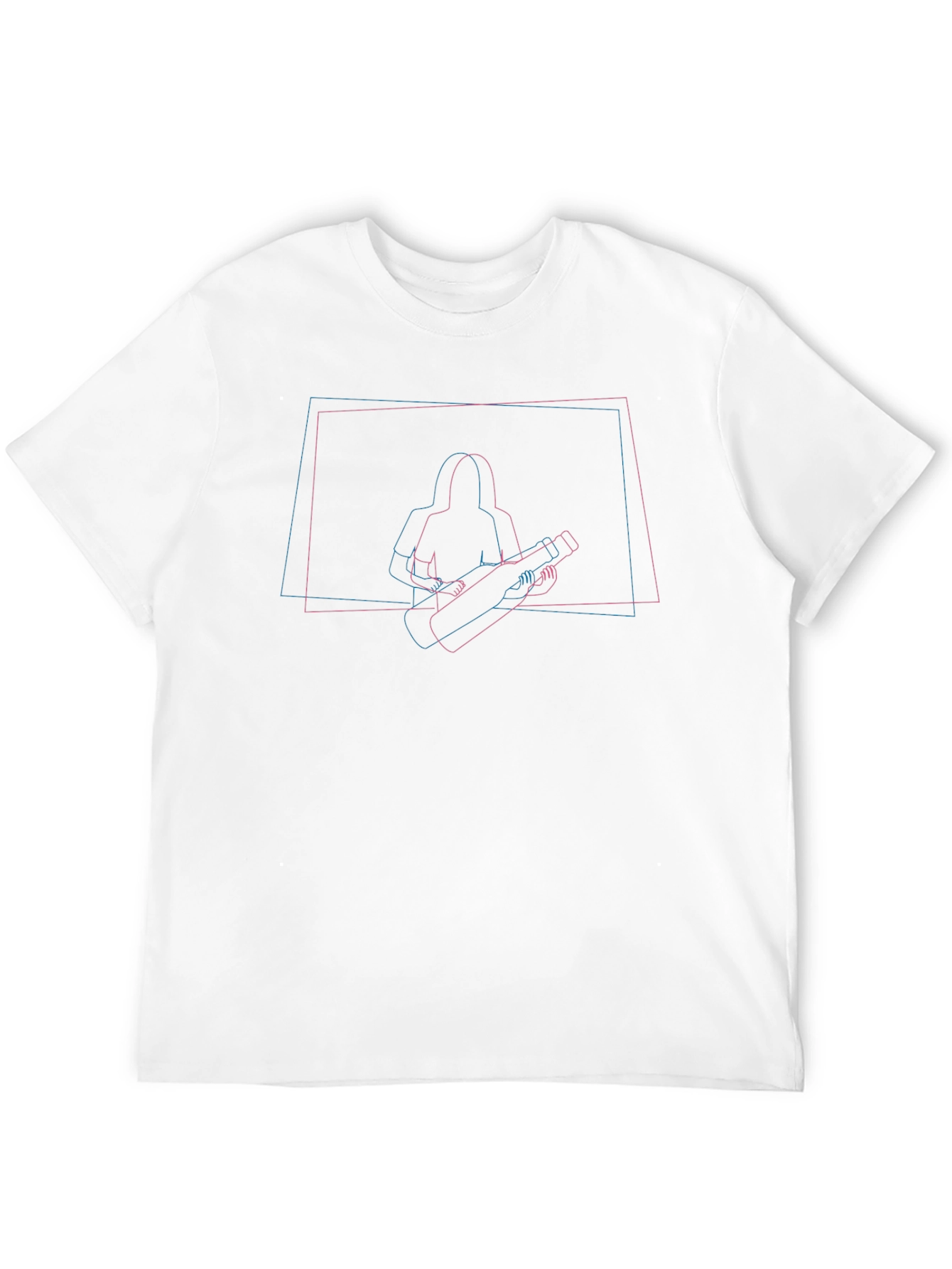 Retro 3D Graphic Tee - Black Cotton Blend