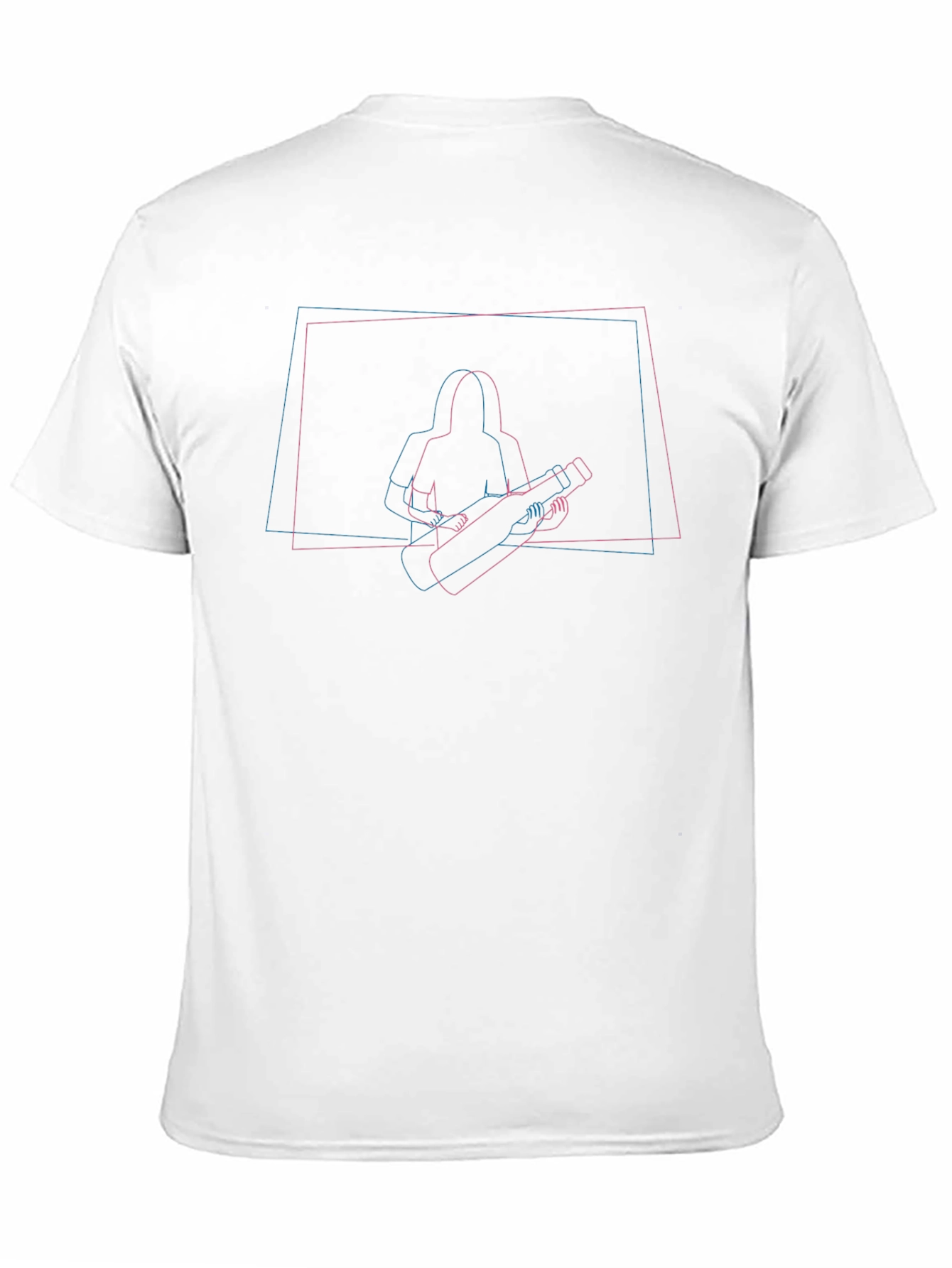 Retro 3D Graphic Tee - Black Cotton Blend