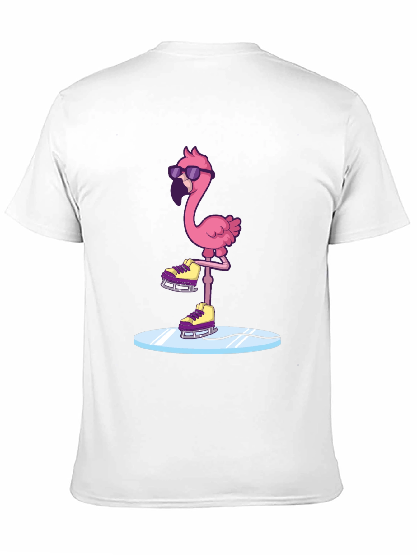 Cool Flamingo Ice Skating Graphic Tee
