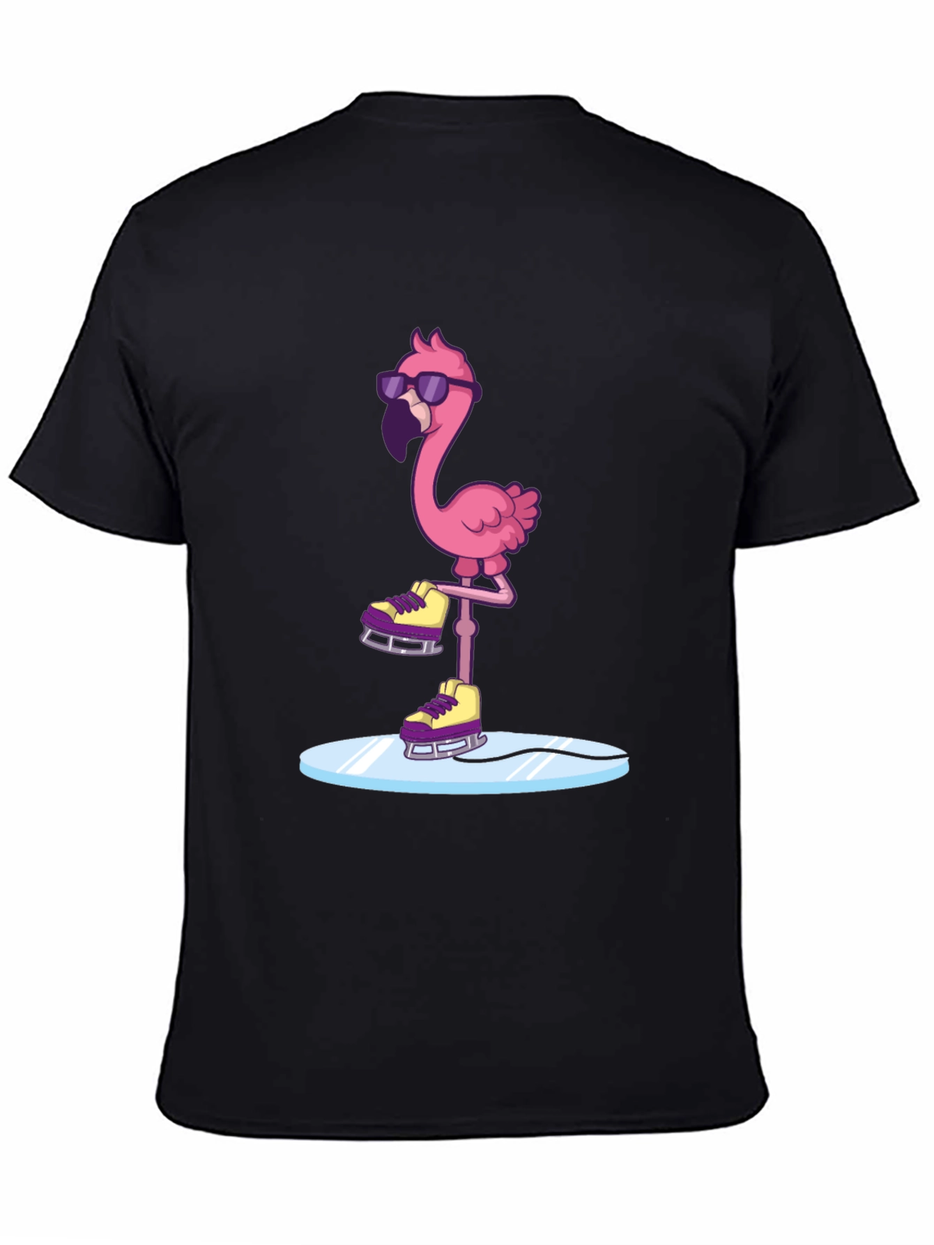 Cool Flamingo Ice Skating Graphic Tee