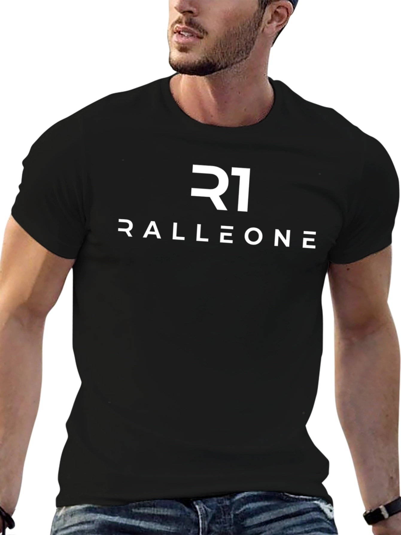 Ralleone Black Graphic Tee - Modern Streetwear Style