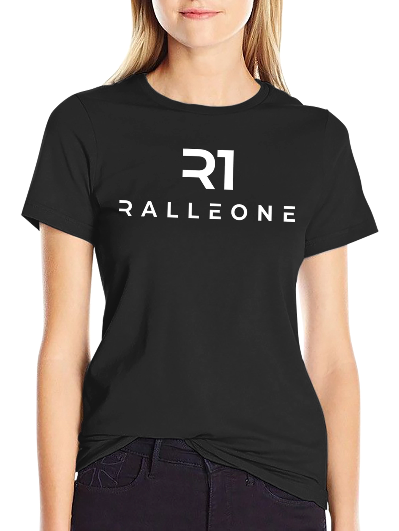Ralleone Black Graphic Tee - Modern Streetwear Style
