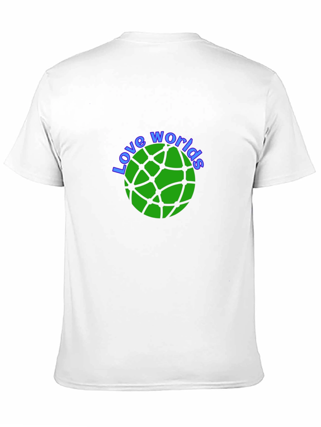 Love Worlds T-Shirt Round Green Design on Black