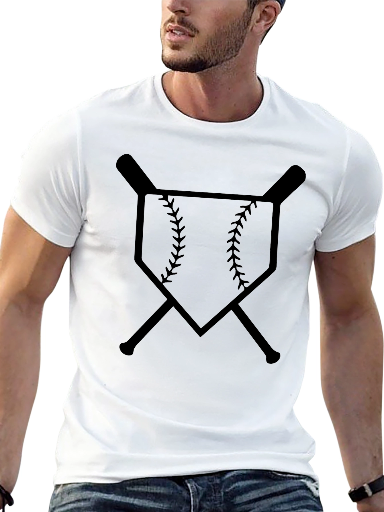 Baseball Bats & Home Plate Graphic Tee - Black