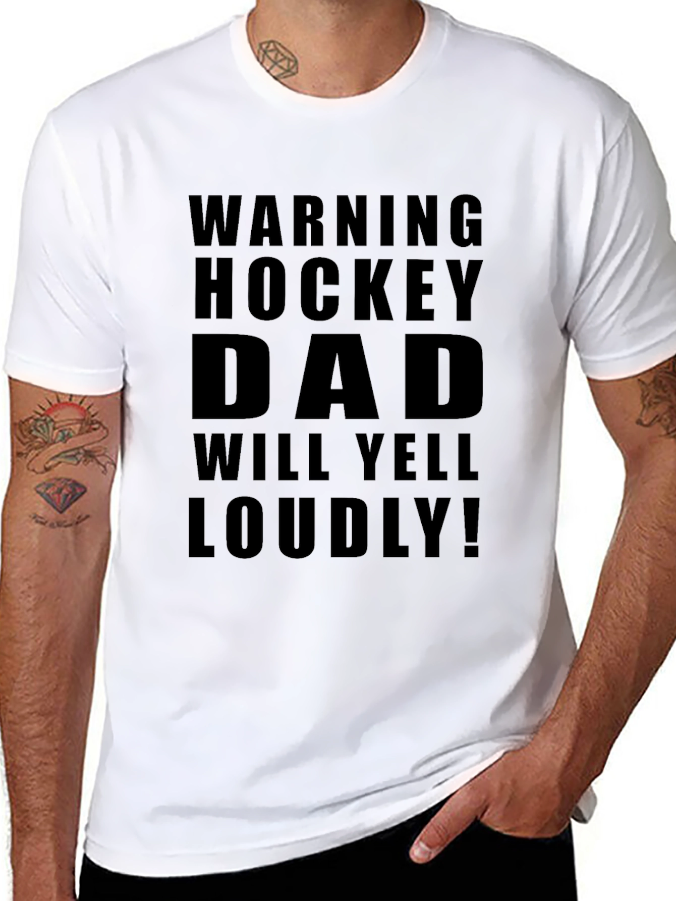 Warning Hockey Dad T-Shirt - Loud Supporter Tee