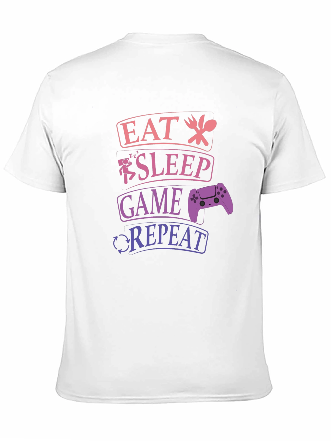 Eat Sleep Game Repeat Gamer T-Shirt - Black