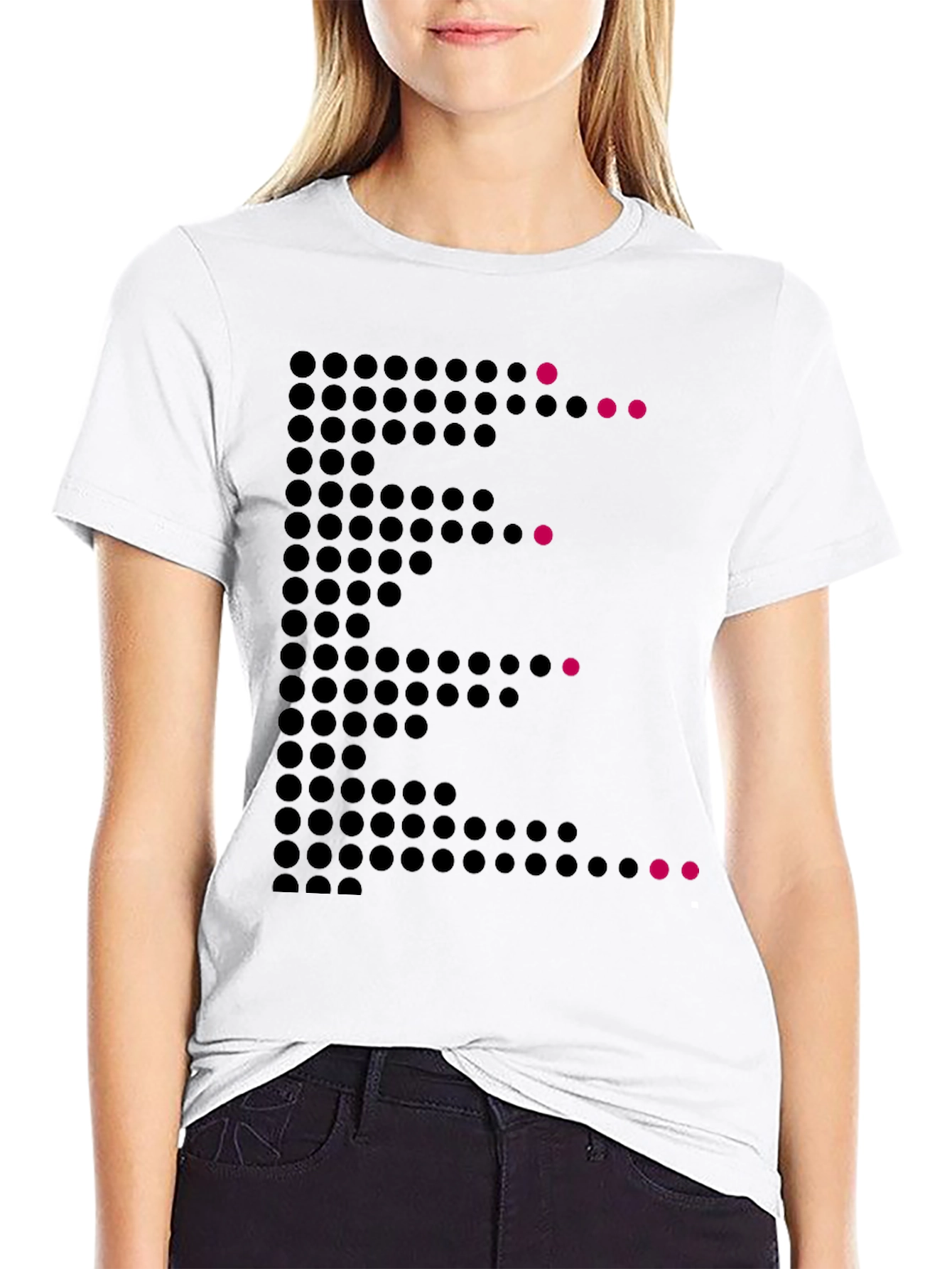 Dot Matrix E Graphic Tee - Modern Mens T-Shirt