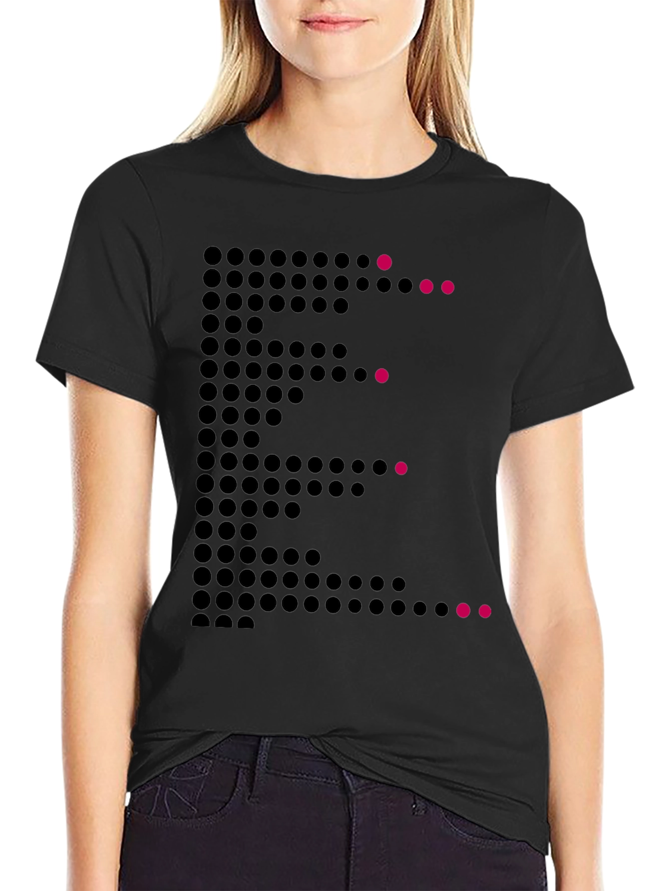 Dot Matrix E Graphic Tee - Modern Mens T-Shirt