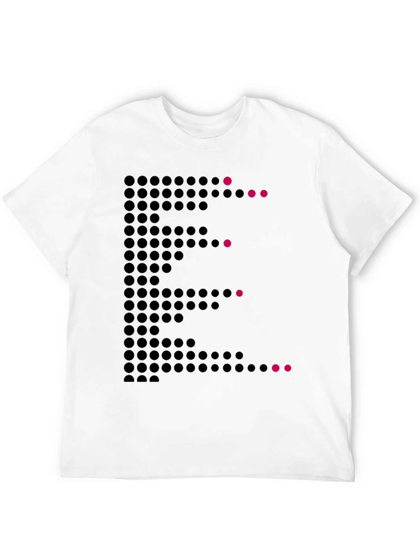 Dot Matrix E Graphic Tee - Modern Mens T-Shirt