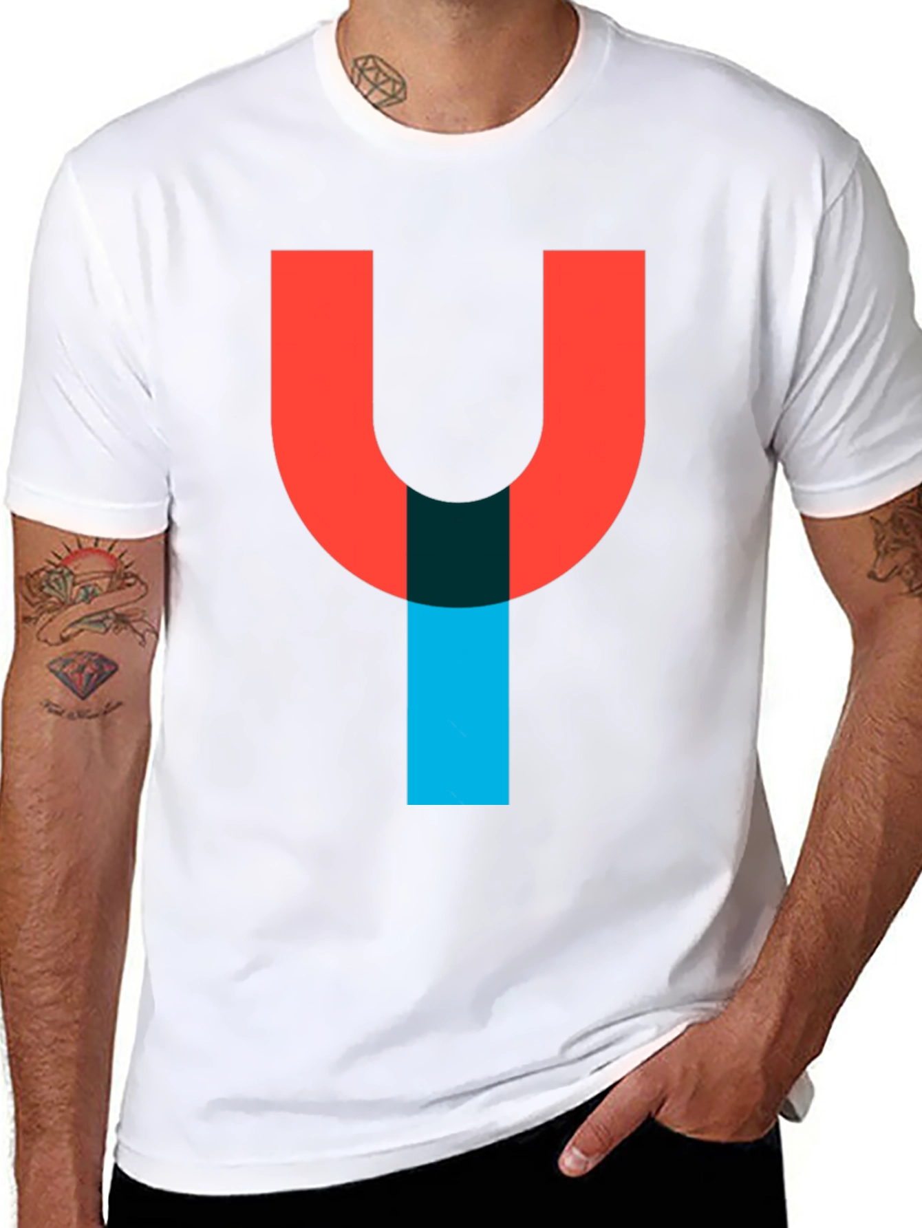 Modern Letter Y Graphic Tee - Casual Style