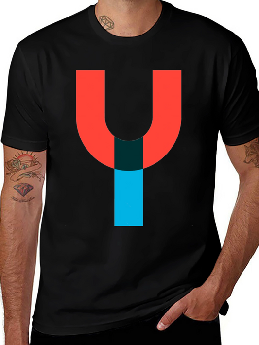 Modern Letter Y Graphic Tee - Casual Style