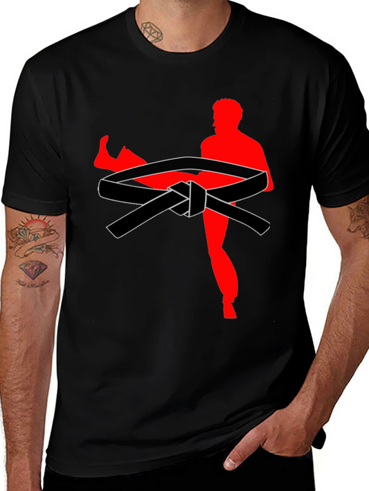 Karate Kick T-Shirt - Black Belt Design
