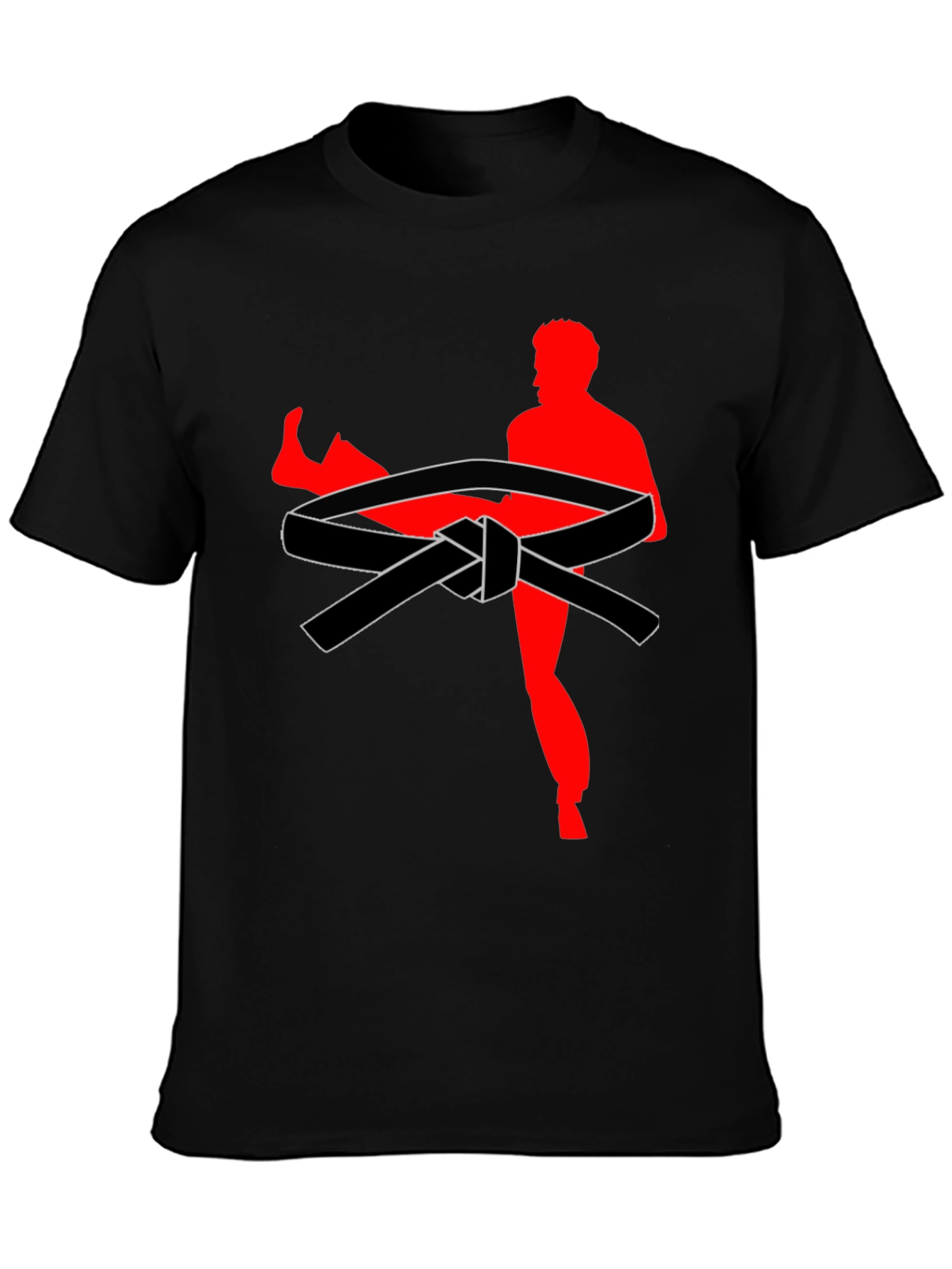 Karate Kick T-Shirt - Black Belt Design