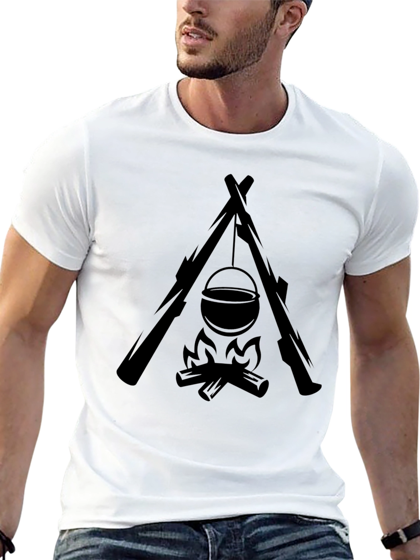 Campfire Cookout Black T-Shirt