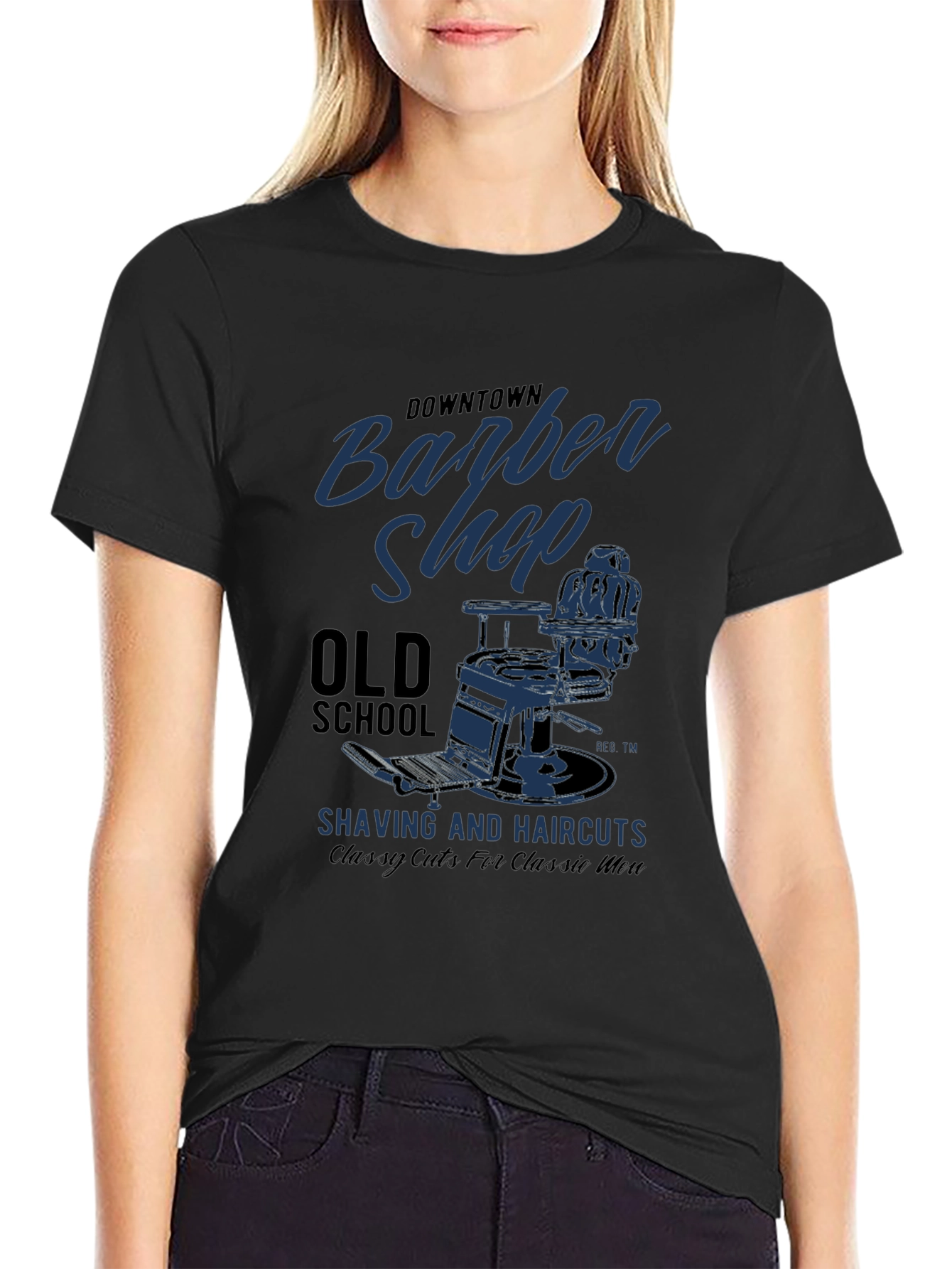 Downtown Barber Shop Old School Graphic T-Shirt