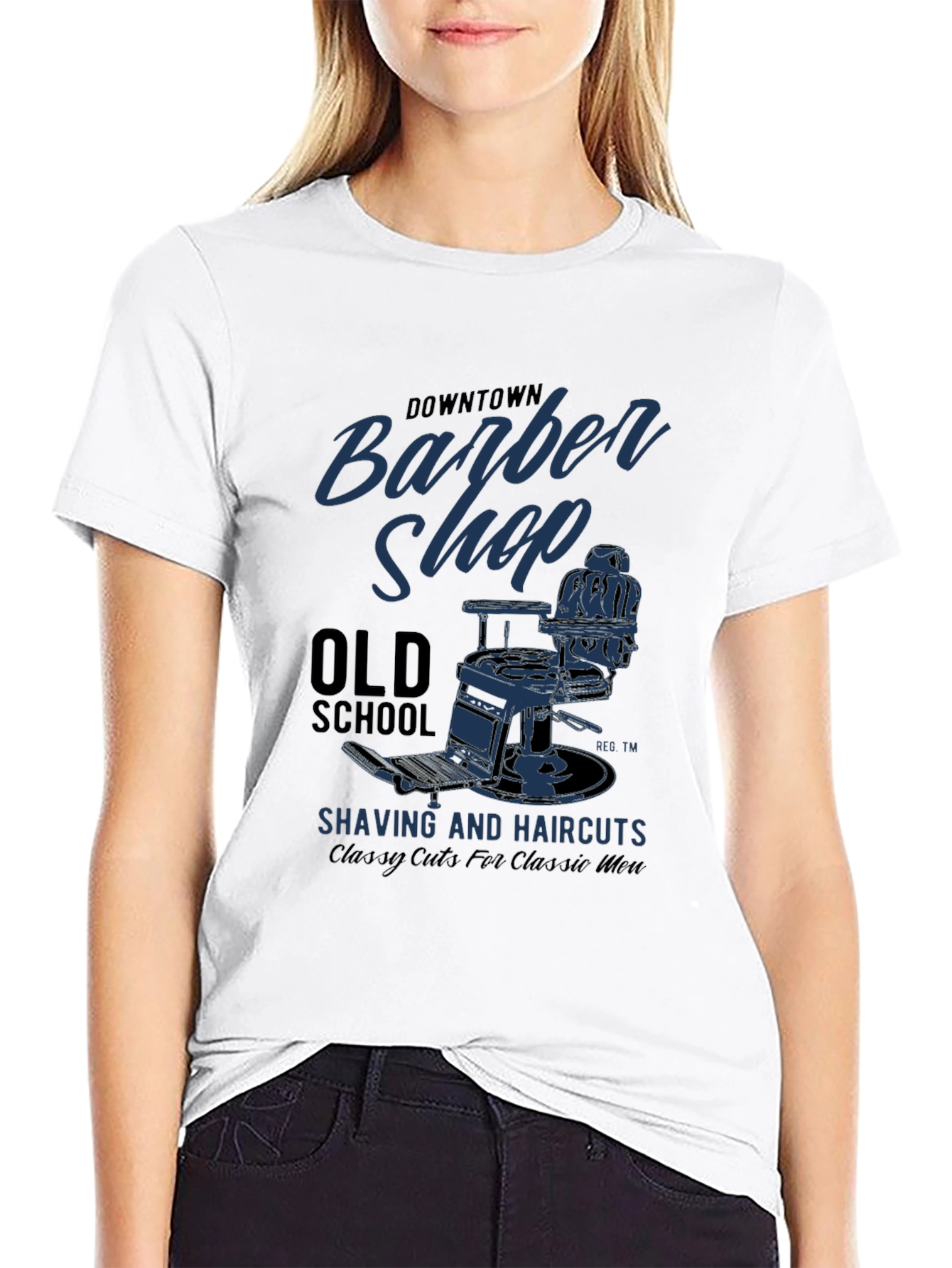 Downtown Barber Shop Old School Graphic T-Shirt