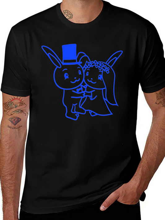 Wedding Bunny T-Shirt - Cute Cartoon Couple Design